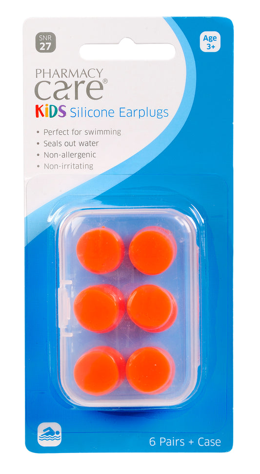 Pharmacy Care Ear Plugs Kids Silicone 6 Pairs