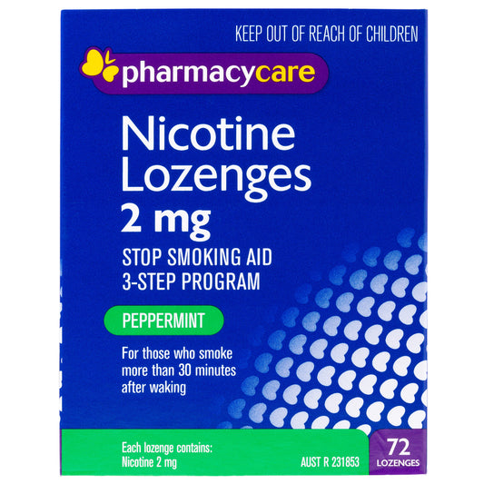 Pharmacy Care Nicotine Lozenges 2 mg Peppermint - 72 Pack