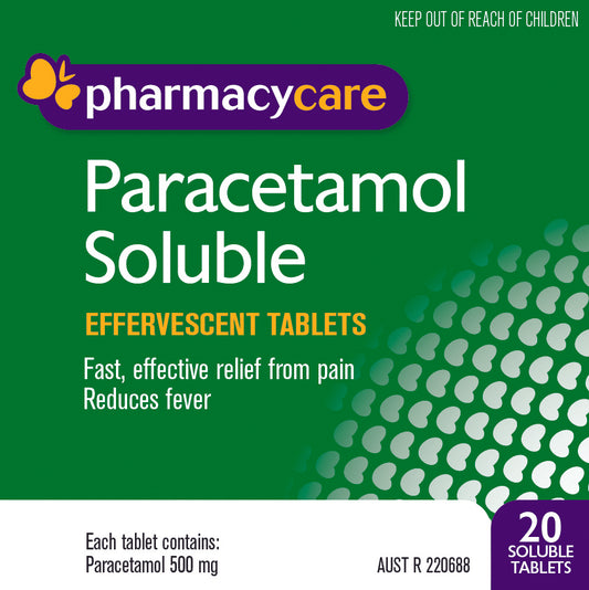 Pharmacy Care Paracetamol Soluble Effervescent 20 Tab