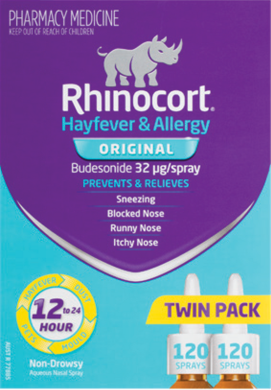 Rhinocort Hayfever & Allergy Nasal Spray 32mcg 120D Twin Pack