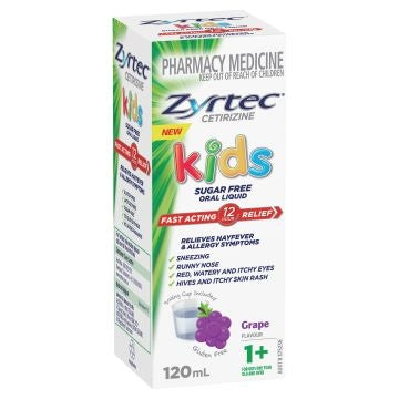 Zyrtec Kids - Allergy & Hayfever Antihistamine Grape Liquid 120mL