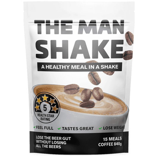 The Man Shake 840g - Chocolate, Vanilla, Banana, Caramel, Choc Mint, Coffee, Cookies & Cream, Strawberry