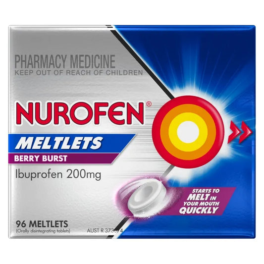 Nurofen Meltlets Pain Relief Ibuprofen 200mg Berry Burst Tab X 96
