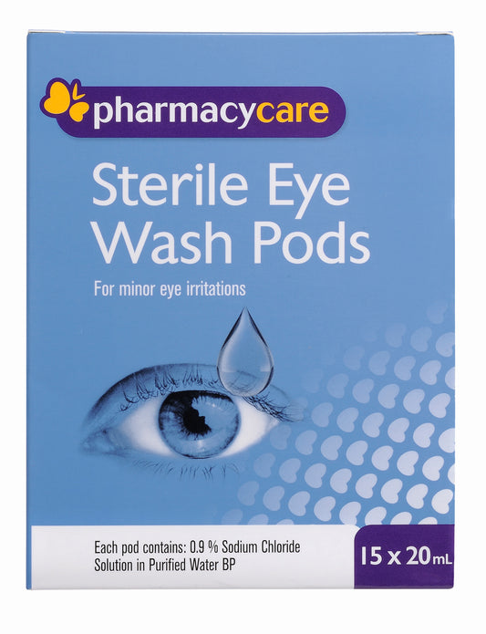 Pharmacy Care Sterile Eye Wash Pods - 15 x 20 mL