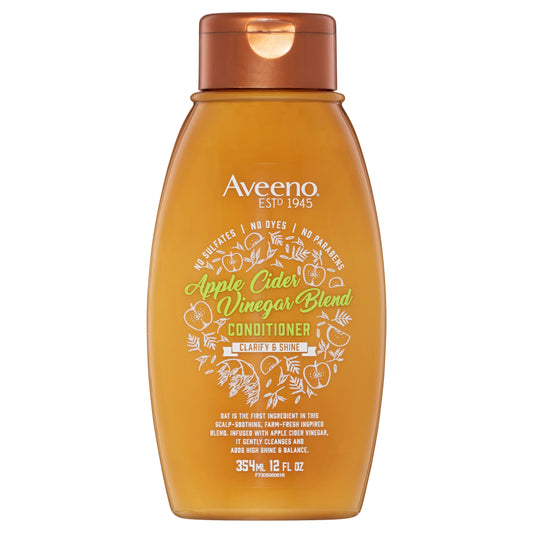 Aveeno Clarify & Shine Apple Cider Vinegar Conditioner For For Scalp Soothing & Gentle Cleansing 354mL