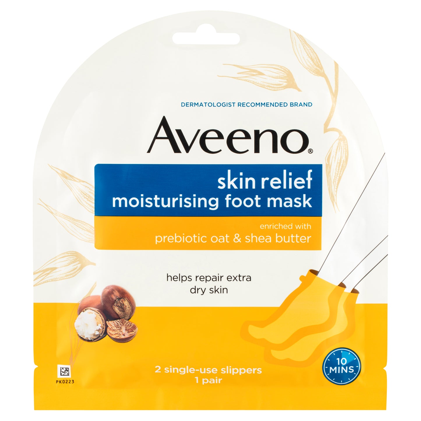 Aveeno Skin Relief Fragrance Free Moisturising Foot Mask 1 Pair