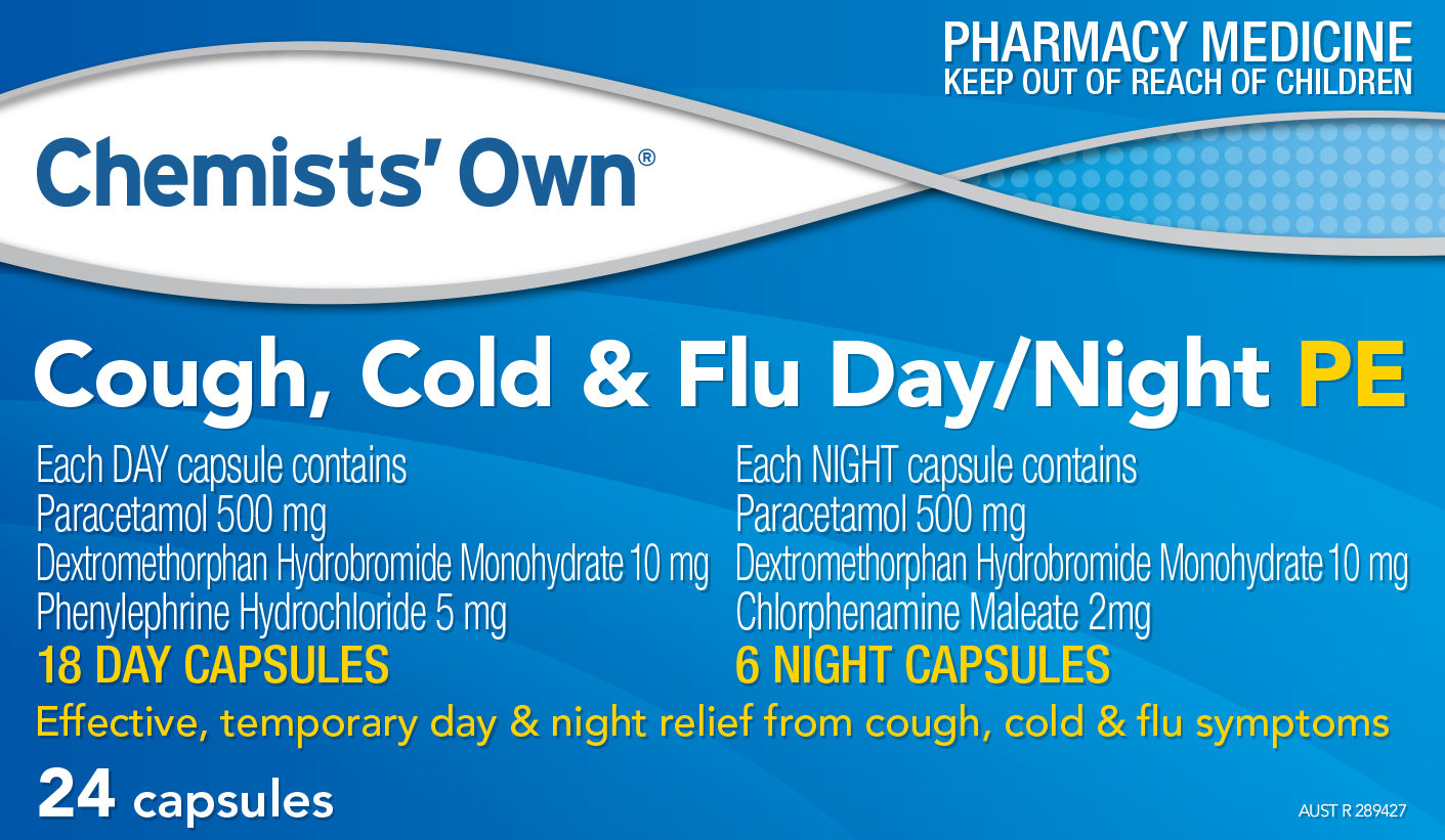 CO Cough, Cold & Flu Day/Night PE Caps 24