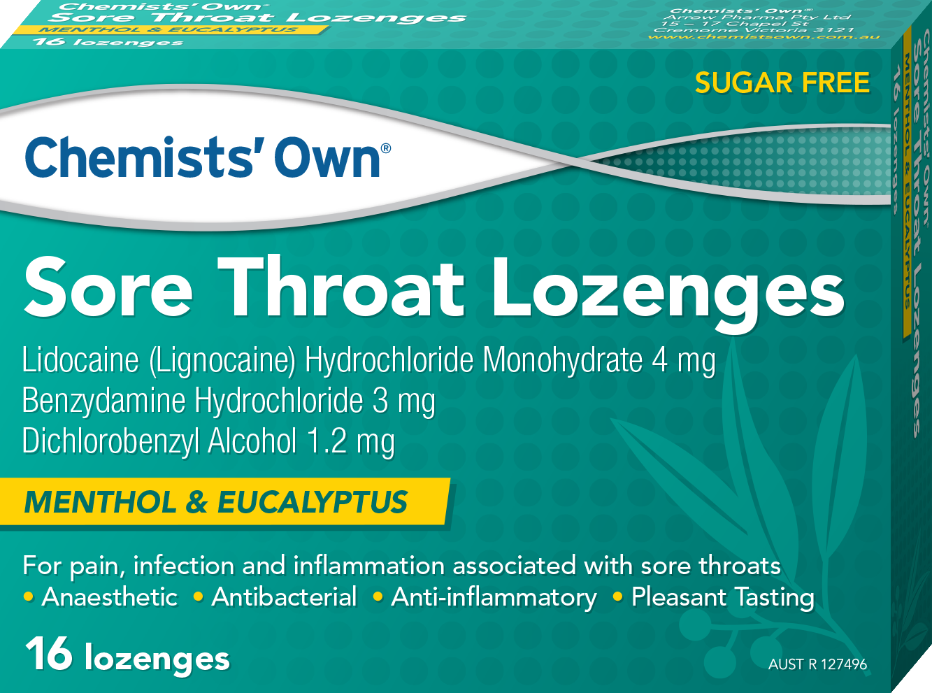 CO Sore Throat Lozenges Menthol & Eucalyptus 16