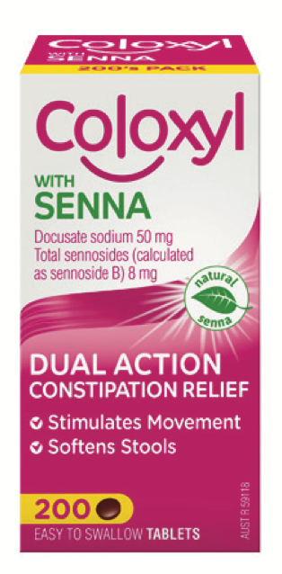 Coloxyl with Senna Softener & Laxative Tablets 200