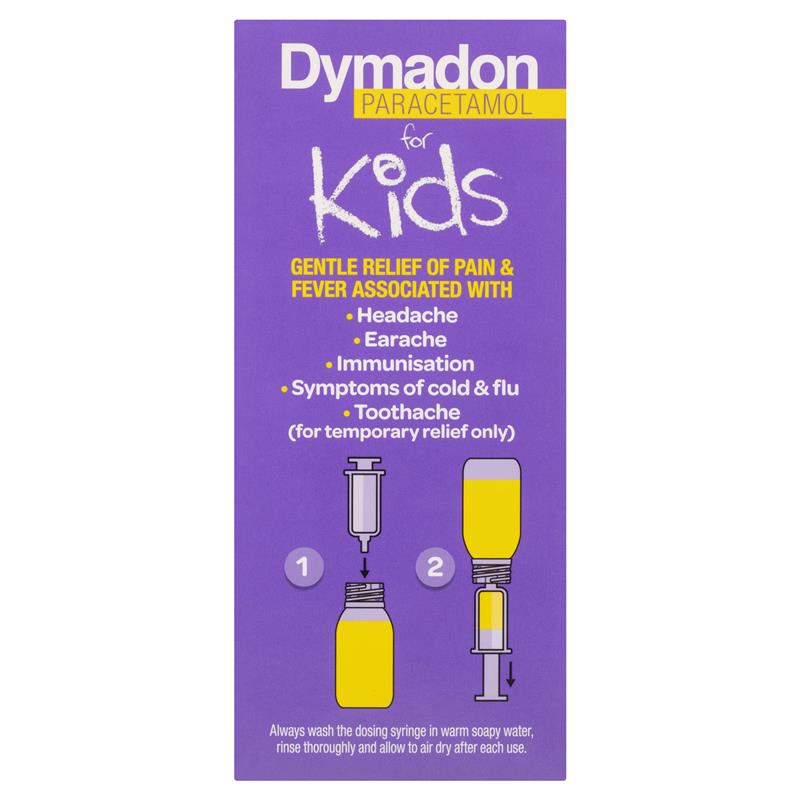 Dymadon Paracetamol 2-12 Years Oange Flavour - Colour-Free 200mL