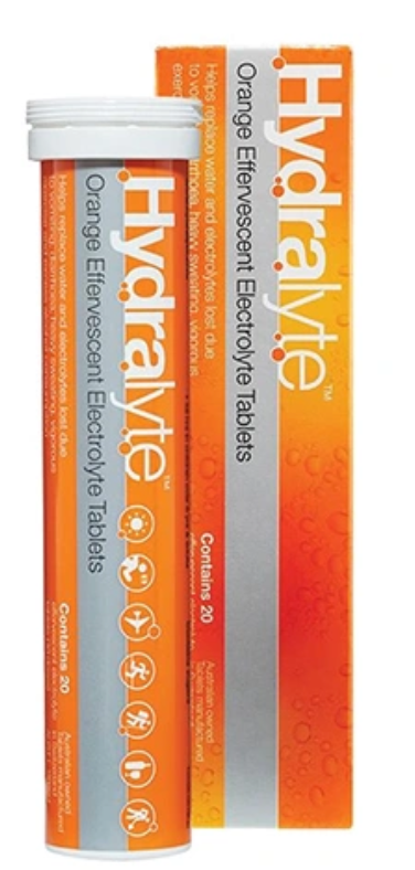 Hydralyte Effervescent Electrolyte Orange Tablets 20