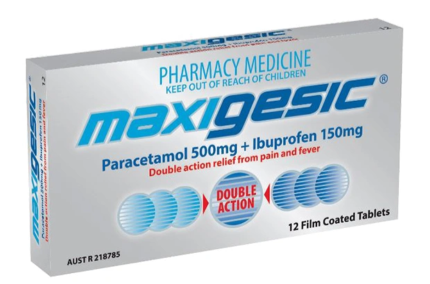 Maxigesic - Paracetamol 500mg + Ibuprofen 150mg 12 Tablets