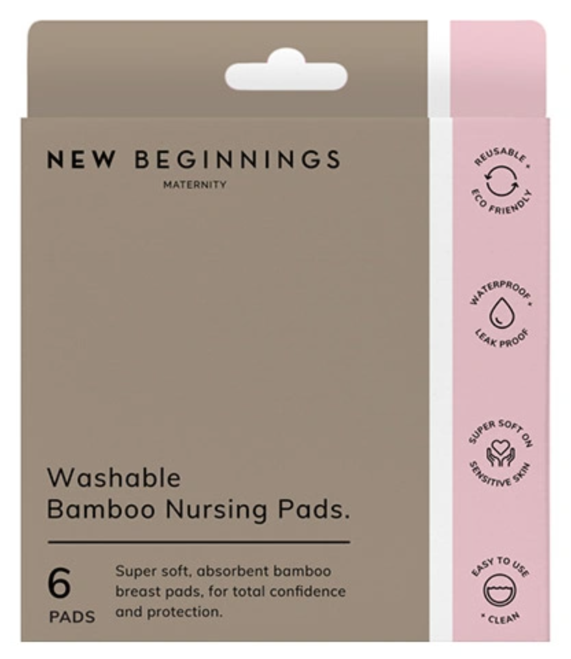 New Beginnings Washable  Bamboo Nursing Pads 6 pack