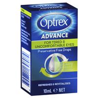 Optrex Advance Preservative Free Tired Eye Drops 10mL