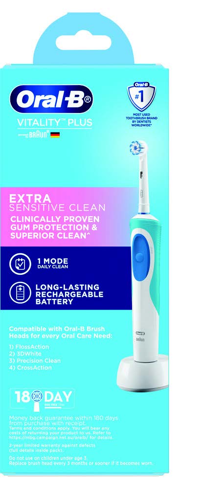 Oral B Vitality Sensitive Rechargeable Power Toothbrush +2 Refills