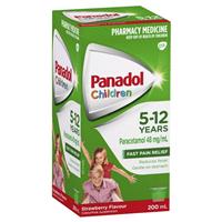 Panadol Children 5-12 Years Colour-Free Strawberry 200mL
