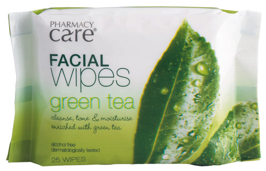 Pharmacy Care Facial Wipes Green Tea 25