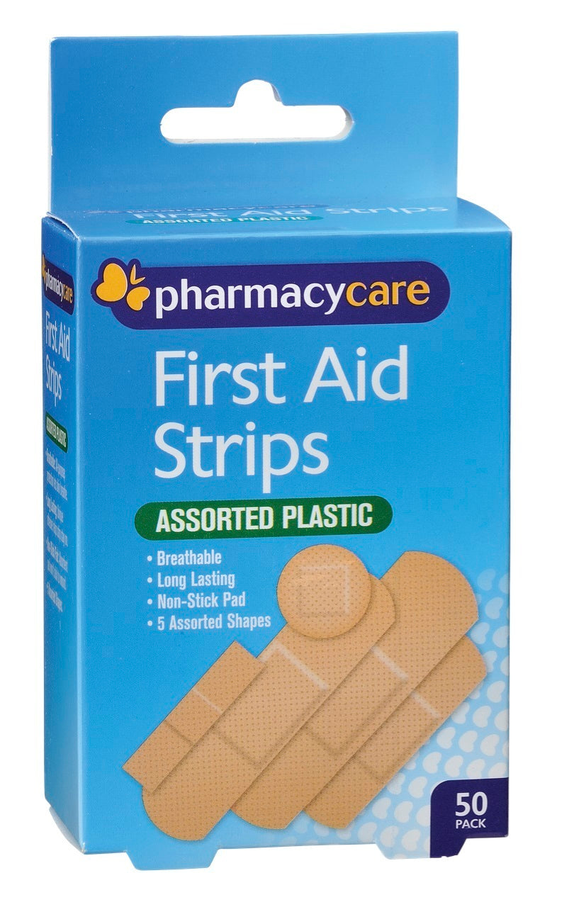 Pharmacy Care First Aid Strip Plastic Assorted 50