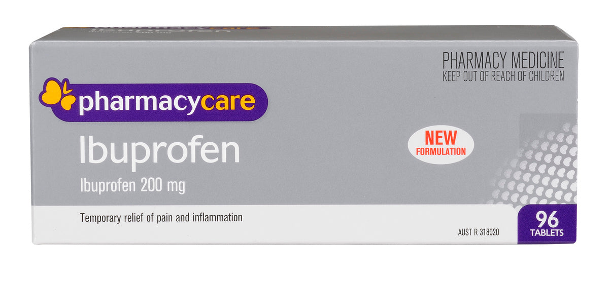 Pharmacy Care Ibuprofen 200mg Tablets 96