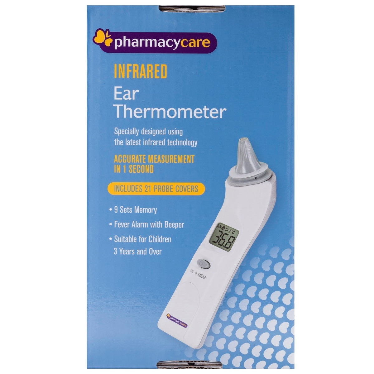 Pharmacy Care Thermometer Infrared Ear inc. Cover