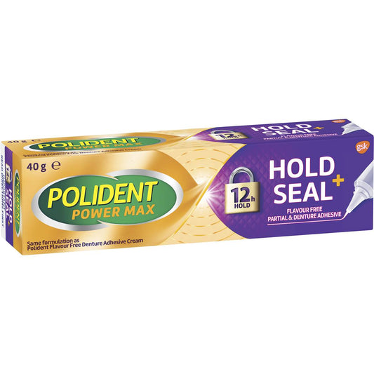 Polident Power Max Hold + Seal -Denture Adhesive Cream 40g