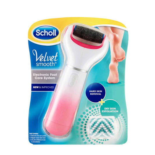 Scholl Electric Foot File Velvet Smooth Invigorating Pink