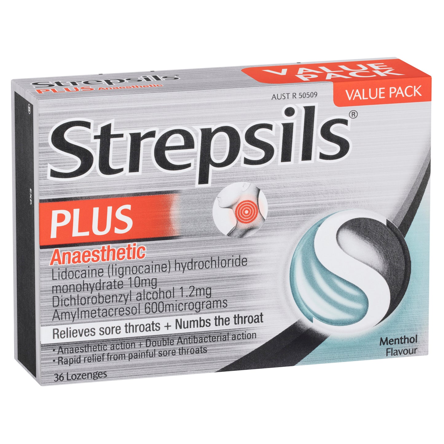 Strepsils Plus Anaesthetic Sore Throat Lozenges 36 Pack