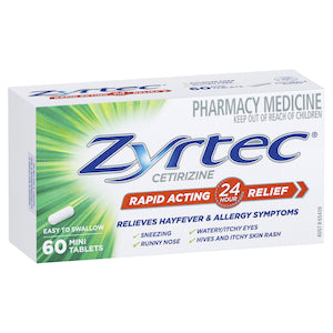 Zyrtec Rapid Acting Relief 60 Tablets